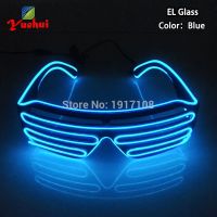 Crazy Hot EL LED Glasses Luminous Colorful Glowing Dance DJ Party Decorative Shutter glasses With 3V Flashing/Steady On Inverter