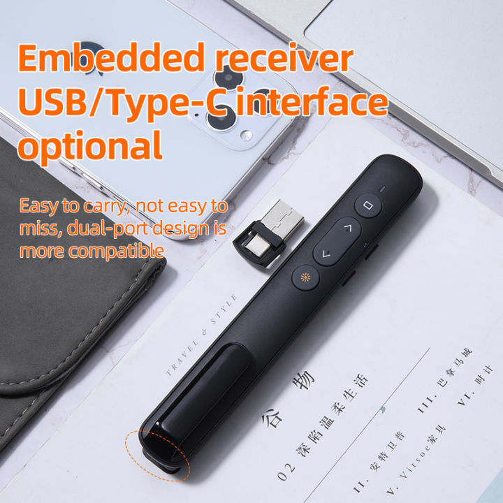 basike-digital-รีโมทนำเสนองาน-hp-ss10-usb-usb-c-แบบมัลติฟังก์ชั่น-เลเซอร์รีโมทคอนโทรล2-4ghz-ppt-การนำเสนอพาวเวอร์พ้อยท์รีโมทบลูธูท