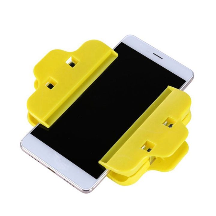 cod-in-stock-1-2pcs-เครื่องมือช่าง-สีฟ้า-สีเหลือง-คุณภาพสูง-แท็บเล็ตโทรศัพท์มือถือ-ที่ยึดแบบปรับได้-ที่หนีบยึด-คลิปปรับได้-เครื่องมือซ่อมหน้า