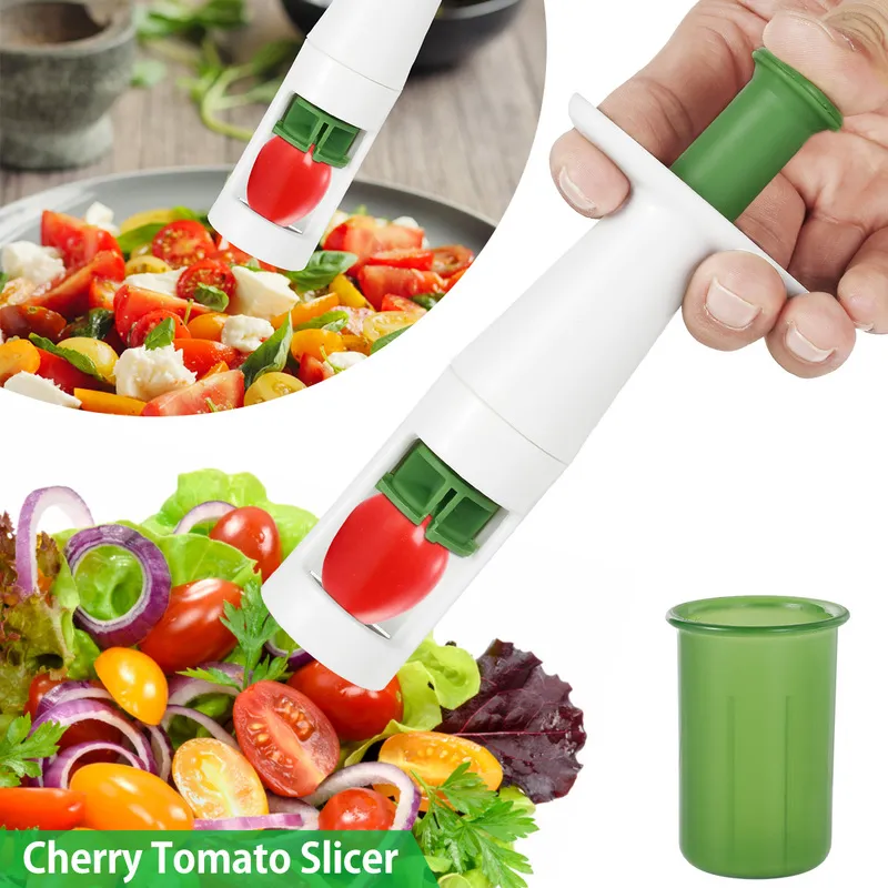 2Pcs Tomato Slicer, Grape Slicer, Multi-Functional Grape Cutter
