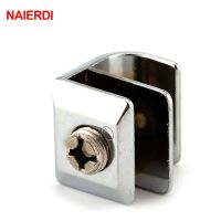 NAIERDI Glass Clamps With Handles Plane Zinc Alloy Shelves Support Corner Bracket Clips For 6mm Thick Furniture Hardware