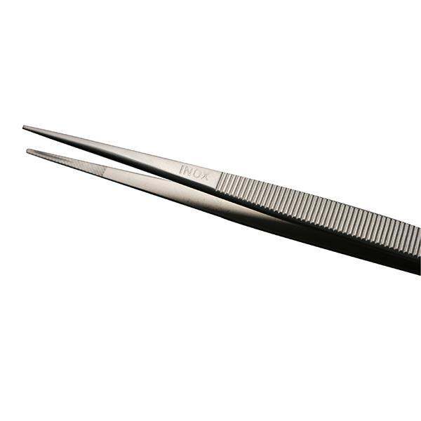 ทวีซเซอร์ปากคีบแบบมีร่อง-ปากตรง-คีมคีบเพชรพลอย-tweezer-แหนบจับขนาดกลาง-ผลิตจากสแตนเลสคุณภาพสูง-ส่งฟรี