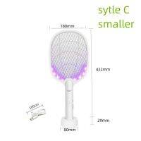 2 In 1 Mosquito racket USB Rechargeable Fly Zapper Swatter with Purple Lamp Seduction Trap Summer Night Baby Sleep Protect tools