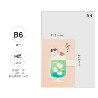 Afternoon Tea Series Color Page Magnetic Button Journal B6 Cartoon Cute Notebook Planner Kawaii Diary Student School Stationery