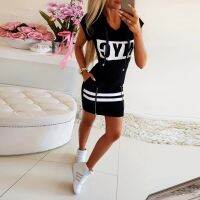 Hooded Women Summer Dress Short Sleeve Letter Print Zipper Hoodies Lady Casual Sport Vestidos Fashion Female Mini Dresses