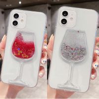 【Yellow peach flavor】 Reno7 Reno6 Reno5 Reno4 Glitter สำหรับ OPPO Reno 7 6 6Z 5 Lite 5Z 4 Pro 4Z 5G กรณีน่ารัก Wine Glass Liquid ฝาครอบโทรศัพท์