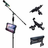 Adjustable Music Microphone Bike Stand Mount Holder Clamp for 7-11" Tablet