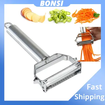 2 in 1 Julienne Peeler Stainless Steel Cutter Slicer for Carrot Potato  Melon Gadget Vegetable Fruit 