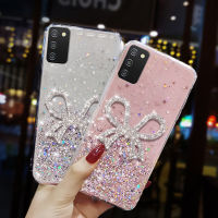 เคส A03s สำหรับ Samsung กาแลคซีเคสโทรศัพท์หรูหราประดับด้วยเลื่อมแวววาวระยิบระยับเคสด้านหลังเป็นซิลิโคนนิ่มรูปดาวบนท้องฟ้าประดับพลอยเทียมที่สวยงาม