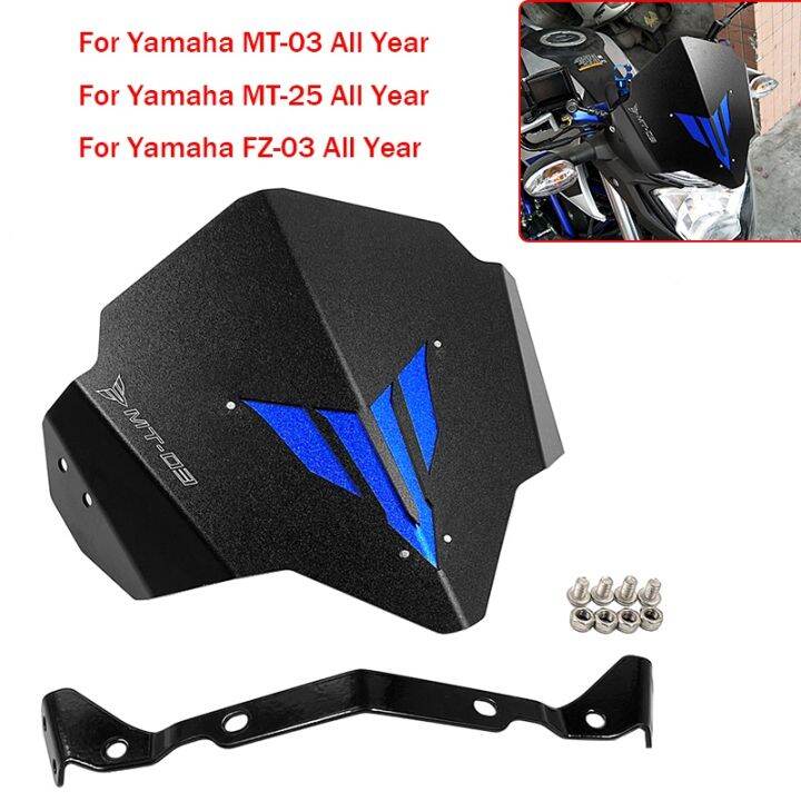 motorcycle-windshield-airflow-deflectors-shield-screen-with-bracket-for-yamaha-mt-03-mt25-fz03-2015-2016