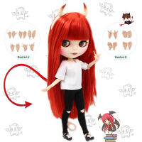 ICY DBS Blyth doll Combination Red Little Devil with matte face joint body clothes shoes devil horn hand set AB as gift 16 BJD