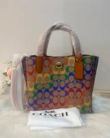 Coach Shop Willow Tote 24 In Rainbow Signature Canvas