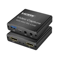 4K Video Capture Card 1080p Board Game Capture Card USB 2.0 Recorder Box Device for Live Streaming Video Recording Loop Out Adapters Cables