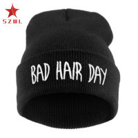 SZWL Unisex Warm Winter Fashion Bad Hair Day Wrap Head Cap Wool Hat Hip-hop Knit Beanie Hats