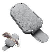 【cw】hot Sunglasses Holder Car Durable Leather Glasses Clip Hanger Ticket Card Accessories ！