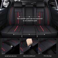 Leather Car Seat Cover Universal Auto Cushion with Organizer Pocket for Cars Full Seat Cover Accessories Interior