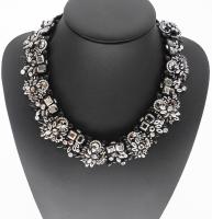 Black Crystal Rhinestone Large Collar Chokers Necklaces Women Indian Big Bib Vintage Statement Maxi Necklace Jewelry