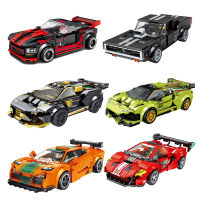 Speed Champions Famous Car F8 F1 Ford Mustang GT40 R8 Dodge Super Building Blocks Kits Bricks Classic Model Toys for Kids Gift