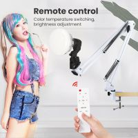 ◑№﹍ Dimmable LED Video Lamp Fill Lights With Long Arm Bracket Holder Stand Selfie Photography Lighting Light For Photographic Studio