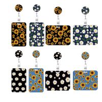 Flower Retractable Buckle Card Holder Women Business Badge Case Reel Clip Girls Cardholders Doctors Nurses Hang Credential holde Card Holders