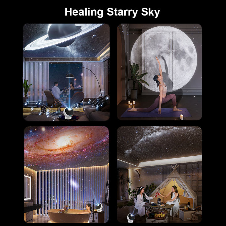 ใหม่-galaxy-starry-projector-planetarium-night-light-360-หมุนโปรเจคเตอร์บลูทูธลำโพงสำหรับห้องนอนเด็กวันเกิด-gift