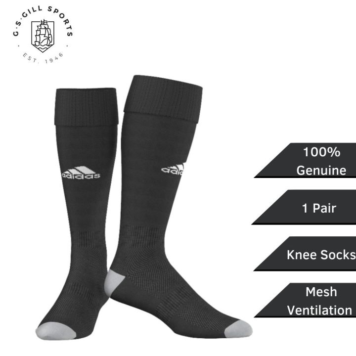 Adidas Socks AJ5904 Socks Men Knee Stokin Bola Milano 16 Ribbed Footwear with Mesh Ventilation Insert - Black White | Lazada