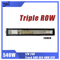 AIZL REIKO 1PC 24 Inch 540W Car LED Worklight Bar Triple Row Spot Flood Combo Offroad Light Driving Lamp for Truck SUV 4X4 4WD ATV