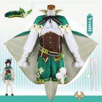 Anime Game Genshin Impact Cosplay Venti Costume Party Dress With Wig Women Halloween Carnival Cos Clothing Outfit