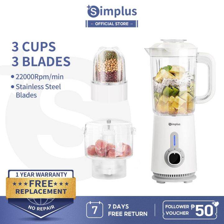 Simplus 3 in 1 Blender Food Processor Multifunctional Juicer Meat
