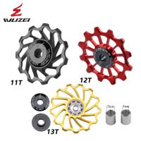 WUZEI ลูกรอกเซรามิกจักรยานเสือหมอบ7005อะลูมินัมอัลลอยแผ่นหลัง Derailleur ขนาด13T 12T 11T เฟืองจักรยานเซรามิกล้อนำทาง Bea 2ชิ้น