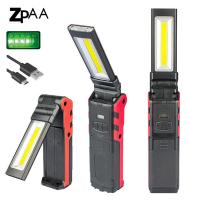 Upgrared Managetic Rechargeable LED COB Work Light for Car Repair USB Foldable Stepless dimming COB Flashlight Lamps Diving Flashlights