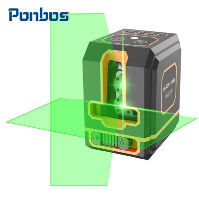 Ponbos T16/T15เลเซอร์ปรับระดับได้เองขนาดเล็กพกพาได้,เครื่องมือวัดเลเซอร์ระดับ2เส้นสำหรับงานก่อสร้าง