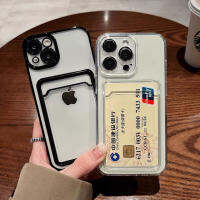 iphone case มาพร้อมเลนส์ฟิล์มเคสมือถือเคสใส่การ์ดในตัว Apple 15promax ชุบขั้นสูง 14pro รวมทุกอย่างรุ่นใหม่ 13