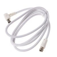 9.5mm White 90 Degrees Male To F Type Male Coaxial TV Satellite Antenna Cable