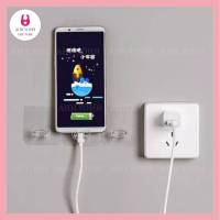 AHH.YOHH (2/10 ชิ้น) T-Plug Holder ที่จัดระเบียบหัวปลั๊กไฟแบบใส ที่แขวนหัวปลั๊ก กาวนาโนลอกออกได้ ไม่ต้องเจาะ รับน้ำหนักได้เป็นอย่างดี แขวนของได้