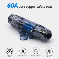 Fuse Holder Safe Overcurrent Protection 60A Pure Copper Car Speaker Modification Fuse Holder Amplifier Fuse Holder for Auto Fuses Accessories