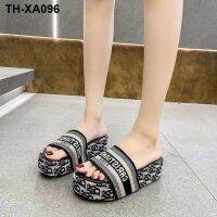 when summer sandals women outside new web celebrity platform peep-toe ms word drag niche slippers