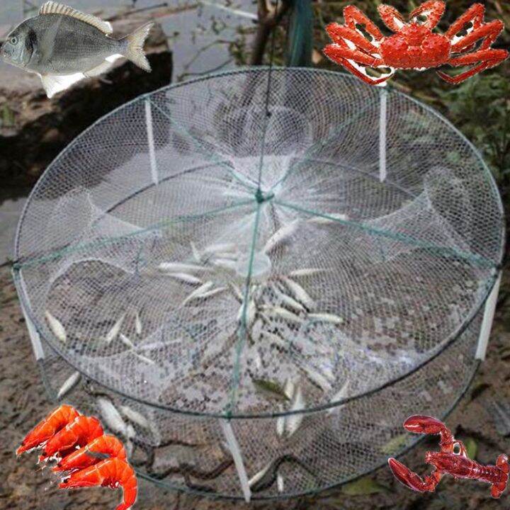 1x Fishing Bait Shrimp Net Crab Cage Fish Trap Mesh Crawfish Minnow