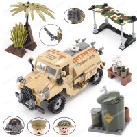 Military WW2 Strategy Resources Jug Truck Building Block Moc Battlefield Figures Supply Water Source Model Child Gifts Boys Toys