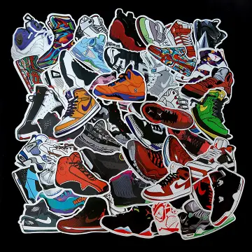 Hình Dán Sticker Sneaker – Bộ 10 20 50 Hình Dán Giầy Sneaker Trang Trí Mũ  Bảo Hiểm Điện Thoại – Chống Thấm Nước – Đồ chơi trẻ em