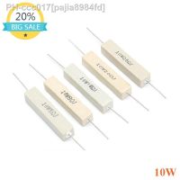 5pcs Ceramic Resistor 10W 1R 25R ohm 5 Cement Resistance 1R 2R 5R 8R 10R 15R 20R 25R Electronic Component 1ohm 2ohm 5ohm 8ohm