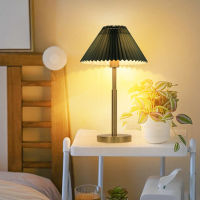 「Good Quality」hot Sale Household Bedside Lamp Quality Nightlight Girl Dormitory Decorative Lamp Pleated Table Lamp