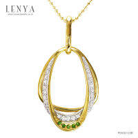 Lenya Jewelry  จี้ดีไซน์เรียบง่ายแต่แฝงไปด้วยความเก๋ ประดับเพชร DiamondLike เรียงแถวสวยงาม บนตัวเรือนเงินแท้