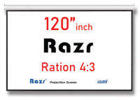 Razr Projector Wall Screen 120 นิ้ว 4:3 จอโปรเจคเตอร์ จอแขวนมือดึง (72 x 96 inch) รุ่น WMW-V120 จอม้วนเก็บอัตโนมัติ