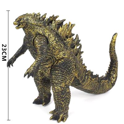 ZZOOI Godzilla Movie King Of The Monsters Gold Godzilla Action Figure Soft Rubbe Model 23cm PVC Movable Joints Dinosaur Kids Toys Gift