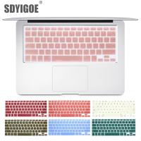 ฝาครอบแป้นพิมพ์แล็ปท็อปสำหรับ Macbook Air 13 Pro 15นิ้ว A1502 A1466 A1278 A1398เราเคสคีย์บอร์ดซิลิโคนสีฟิล์มป้องกัน