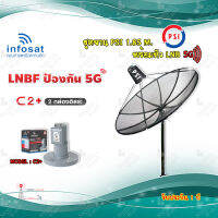 ชุดจานดาวเทียม PSI 1.85m. C-BAND+infosat LNB C-Band 5G 2จุดอิสระ รุ่น C2+ (ป้องกันสัญญาณ 5G รบกวน)