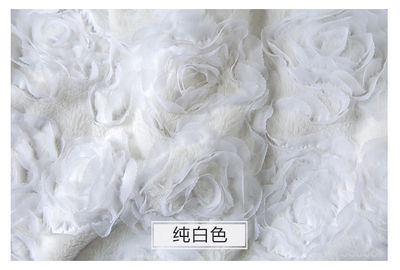 peony rabbit velvet embroidered fabric plush fabric faux plush fur fabric for winter coat vest Fur collar plush fur tissu as