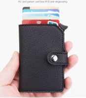 ZOVYVOL 2021 RFID Credit Card Holder Protection Anti-theft Men Wallet Leather Metal Aluminum Business Bank Card Case Card Wallet