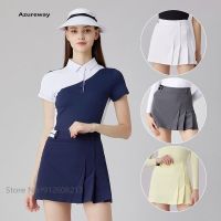 Azureway Girls Outdoor Sports Culottes High Waist Golf Skirt Women Anti-exposure Pleated Skort Quick-dry Bottoms Mini Tennis Pantskirt XS-XXL